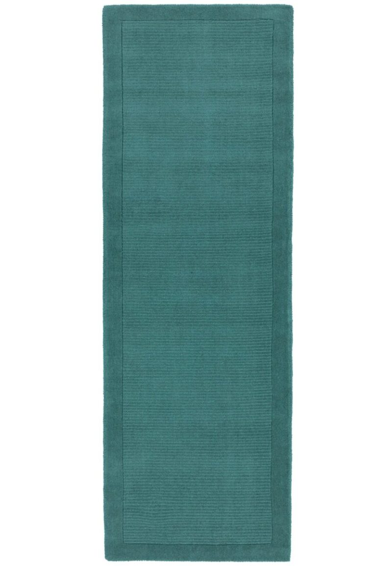 Covor pufos teal din lână lucrat manual modern model uni York Teal 9 mm 80x150 cm YORK080150TEAL - imagine 5