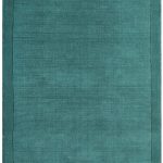 Covor pufos teal din lână lucrat manual modern model uni York Teal 9 mm 80×150 cm YORK080150TEAL