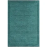 Covor pufos teal din lână lucrat manual modern model uni York Teal 9 mm 80×150 cm YORK080150TEAL