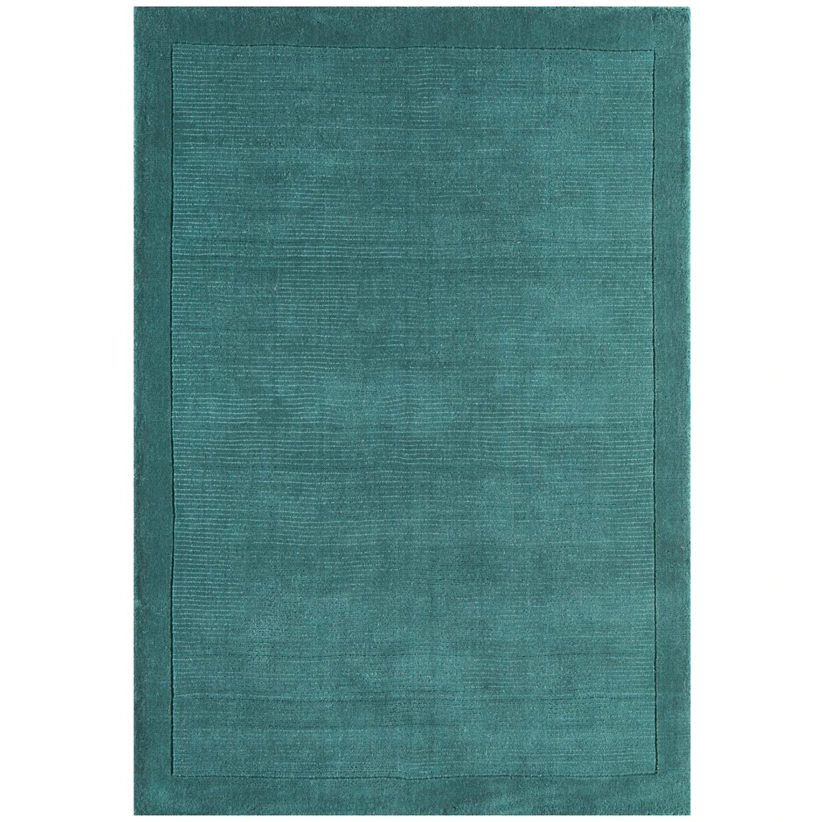 Covor pufos teal din lână lucrat manual modern model uni York Teal 9 mm 80x150 cm YORK080150TEAL