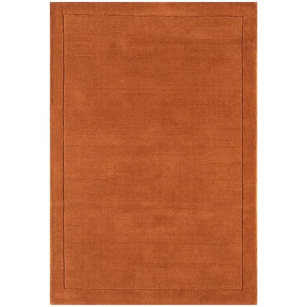 Covor pufos terracotta din lână lucrat manual modern model uni York Terracotta 9 mm 160x230 cm YORK160230TERR
