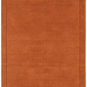 Covor pufos terracotta din lână lucrat manual modern model uni York Terracotta 9 mm 60x120 cm YORK060120TERR