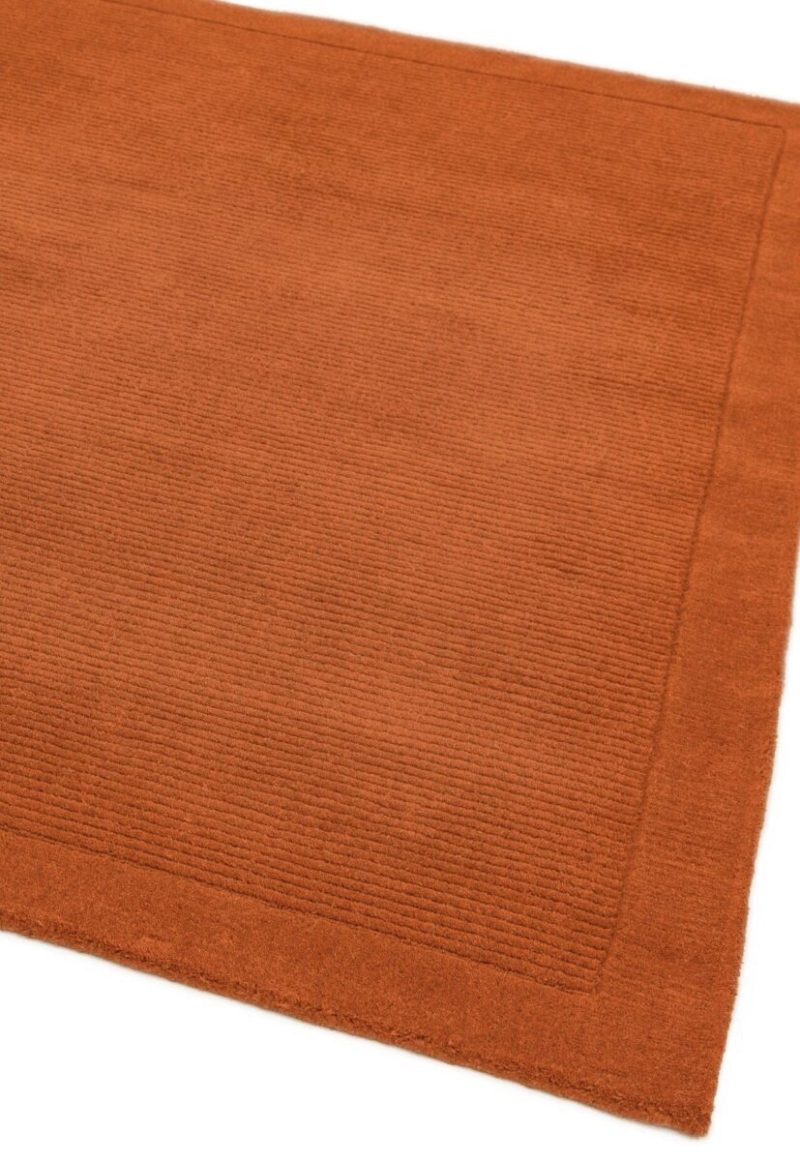 Covor pufos terracotta din lână lucrat manual modern model uni York Terracotta 9 mm 120x170 cm YORK120170TERR - imagine 3