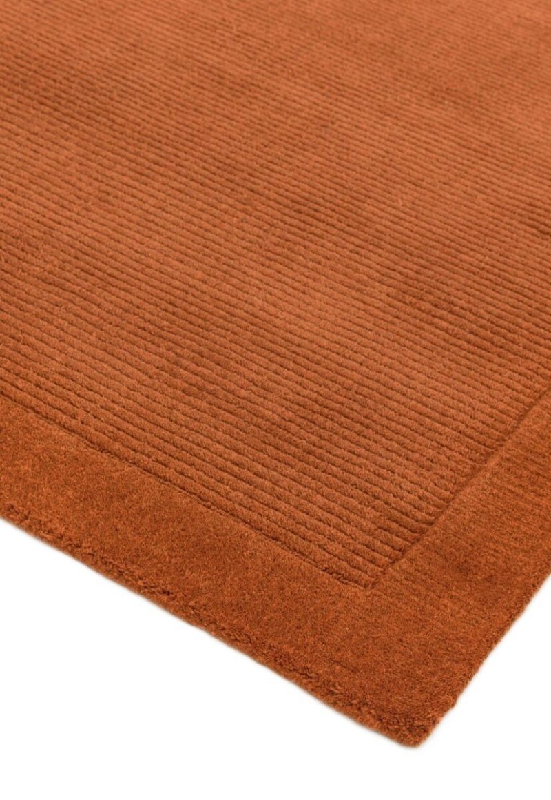 Covor pufos terracotta din lână lucrat manual modern model uni York Terracotta 9 mm 160x230 cm YORK160230TERR - imagine 4