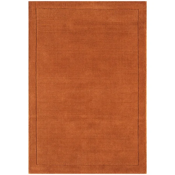 Covor pufos terracotta din lână lucrat manual modern model uni York Terracotta 9 mm 120x170 cm YORK120170TERR