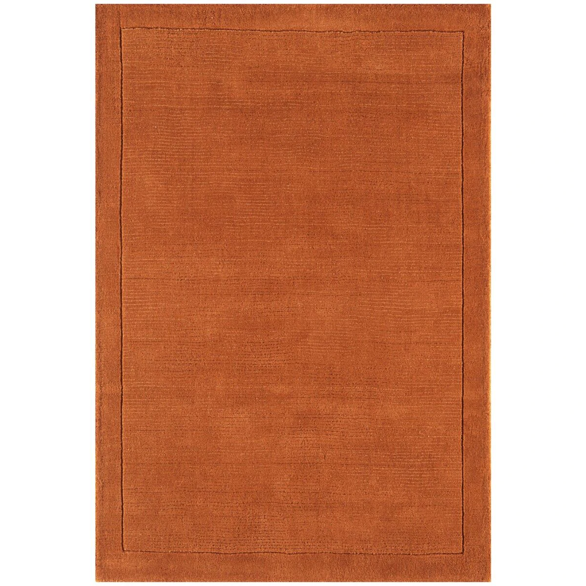Covor pufos terracotta din lână lucrat manual modern model uni York Terracotta 9 mm 120x170 cm YORK120170TERR