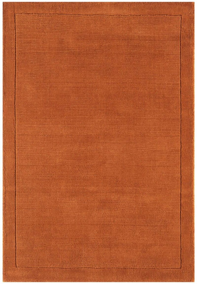Covor pufos terracotta din lână lucrat manual modern model uni York Terracotta 9 mm 160x230 cm YORK160230TERR