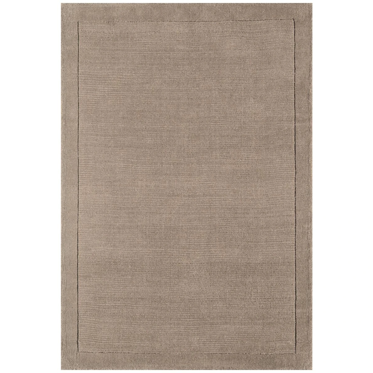 Covor pufos taupe din lână lucrat manual modern model uni York Taupe 9 mm 60x120 cm YORK060120TAUP