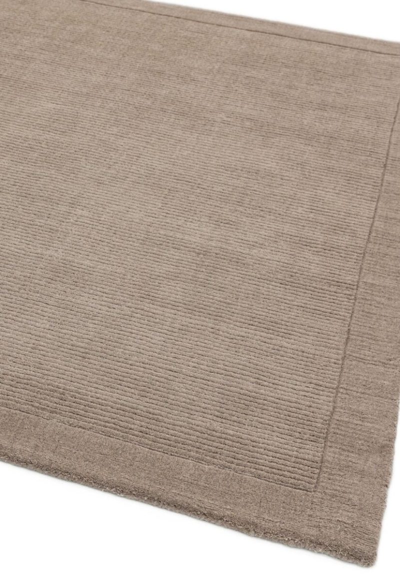 Covor pufos taupe din lână lucrat manual modern model uni York Taupe 9 mm 200x290 cm YORK200290TAUP - imagine 3