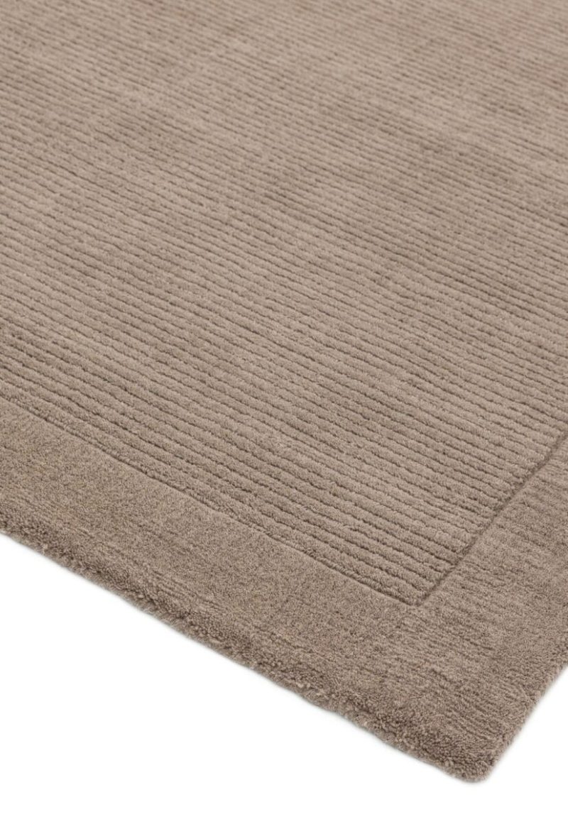 Covor pufos taupe din lână lucrat manual modern model uni York Taupe 9 mm 200x290 cm YORK200290TAUP - imagine 4