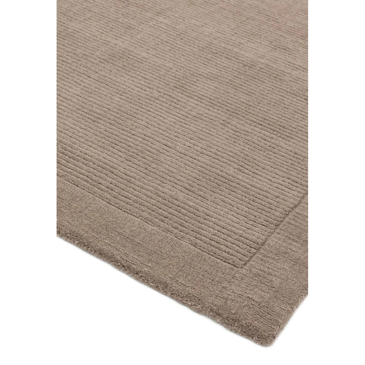 Covor pufos taupe din lână lucrat manual modern model uni York Taupe 9 mm 60x120 cm YORK060120TAUP