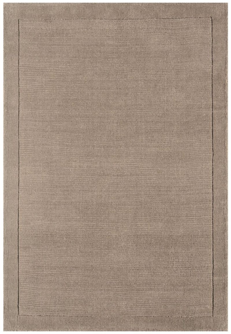 Covor pufos taupe din lână lucrat manual modern model uni York Taupe 9 mm 120x170 cm YORK120170TAUP