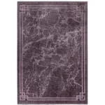 Covor violet modern persan model abstract Zehraya Purple Border 3 mm 160×230 cm ZEHR1602300001
