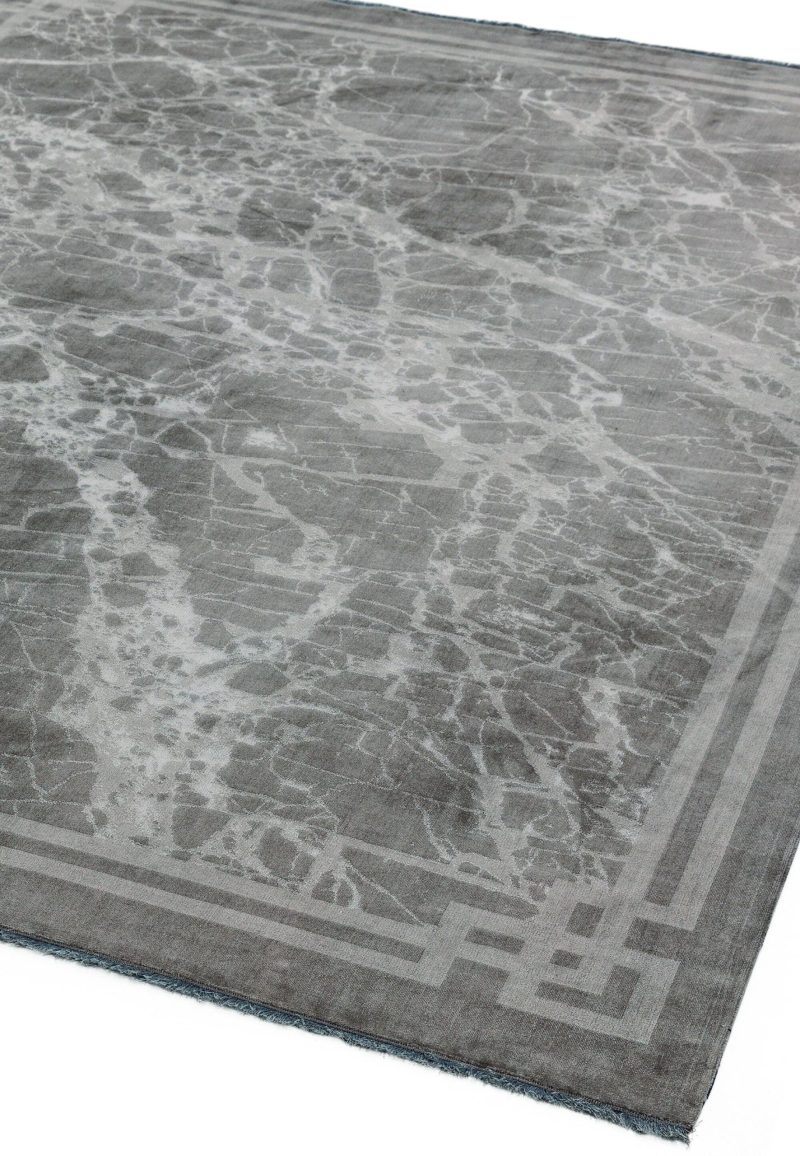 Covor argintiu modern persan model abstract Zehraya Silver Border 3 mm 200x290 cm ZEHR2002900004 - imagine 4