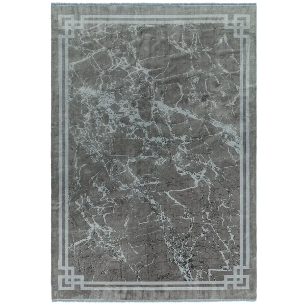 Covor argintiu modern persan model abstract Zehraya Silver Border 3 mm 200x290 cm ZEHR2002900004