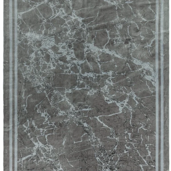 Covor argintiu modern persan model abstract Zehraya Silver Border 3 mm 200x290 cm ZEHR2002900004