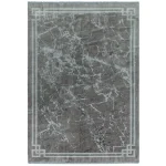 Covor argintiu modern persan model abstract Zehraya Silver Border 3 mm 120×180 cm ZEHR1201800004