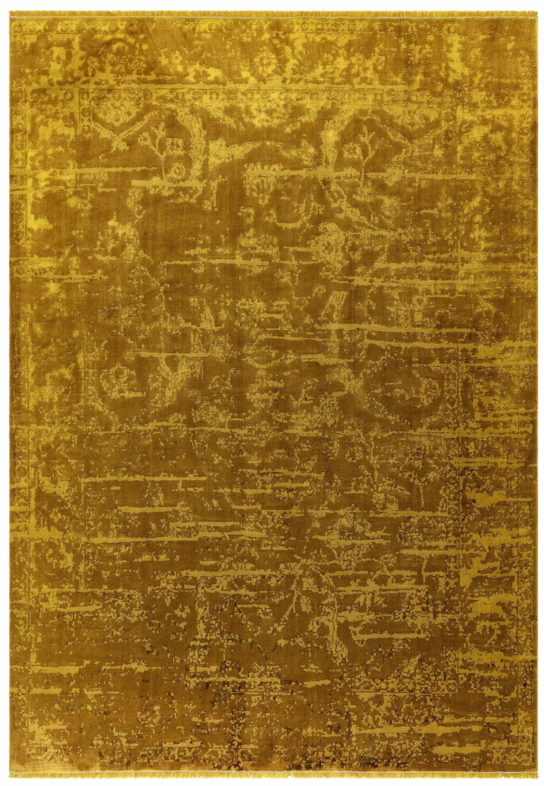 Covor auriu modern persan model abstract Zehraya Gold Abstract 3 mm 200×290 cm ZEHR2002900009