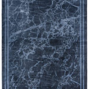 Covor ink albastru modern persan, 160x230 cm, Zehraya Blue Border 3 mm