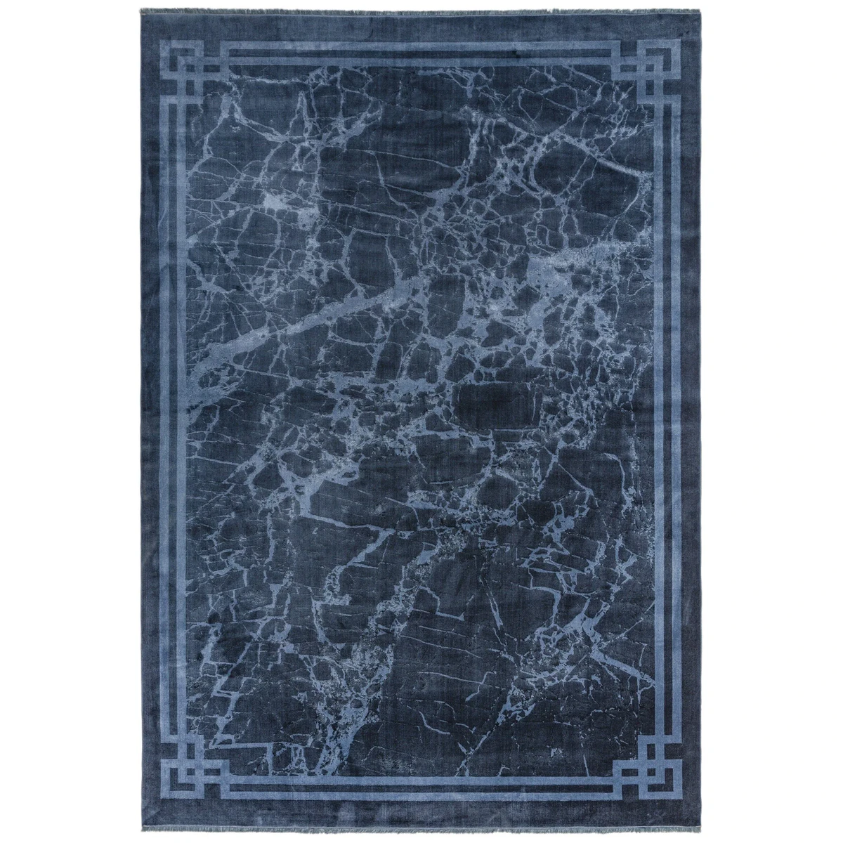 Covor ink albastru modern persan model abstract Zehraya Ink Blue Border 3 mm 200x290 cm ZEHR2002900002