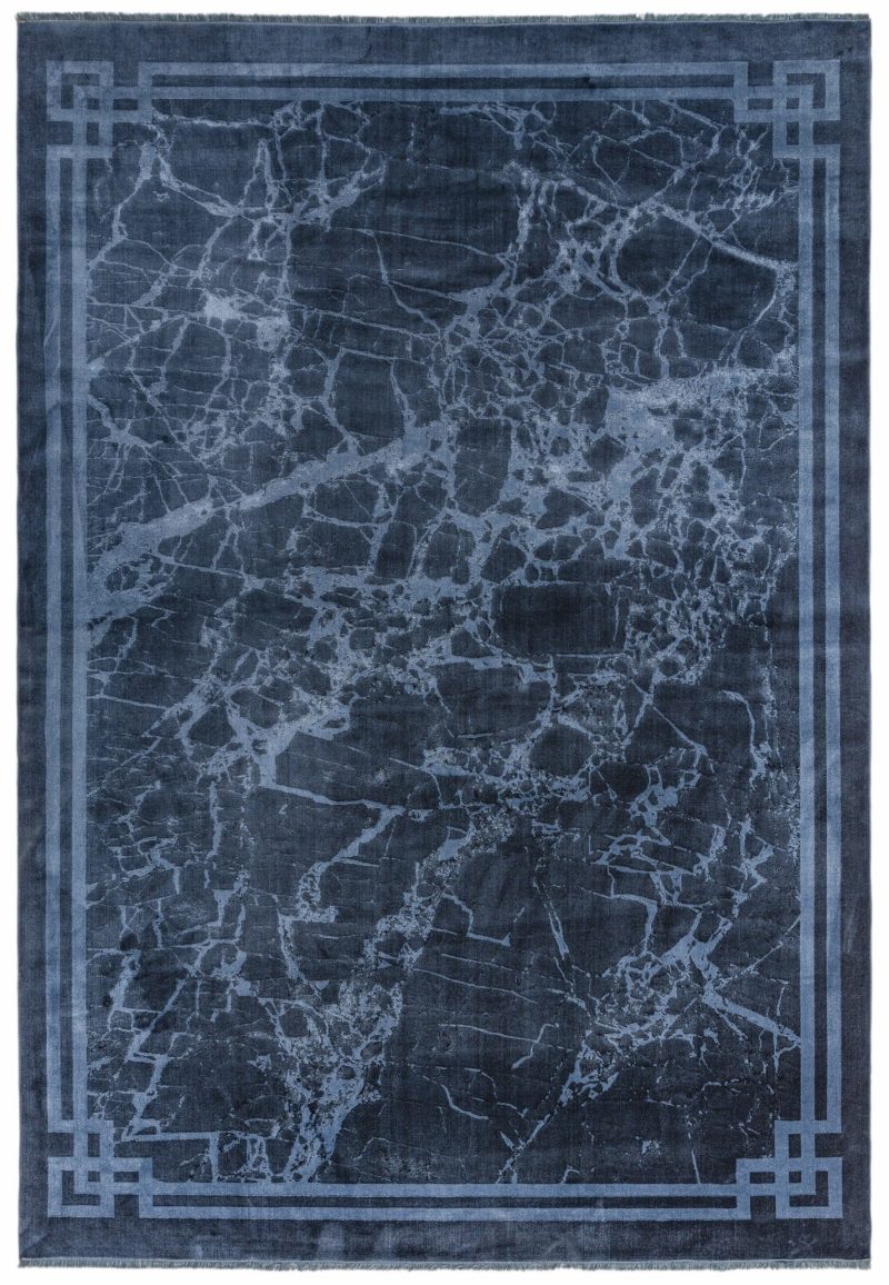 Covor ink albastru modern persan model abstract Zehraya Ink Blue Border 3 mm 200x290 cm ZEHR2002900002