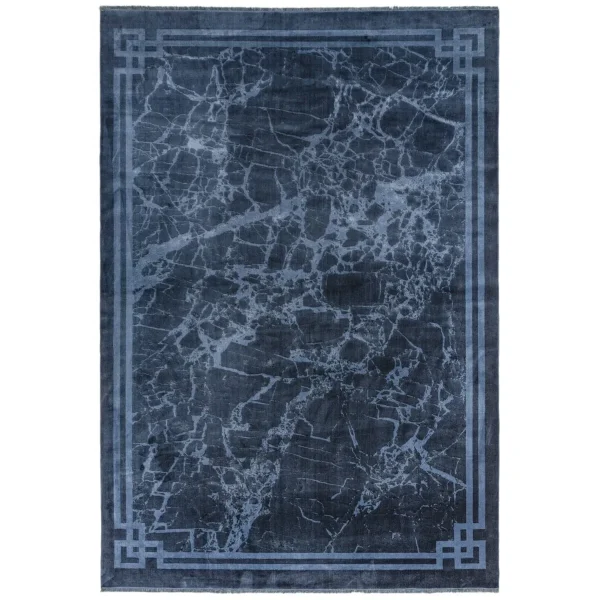 Covor ink albastru modern persan model abstract Zehraya Ink Blue Border 3 mm 120x180 cm ZEHR1201800002