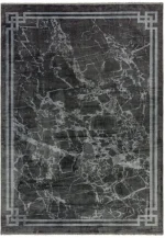 Covor gri modern persan model abstract Zehraya Grey Border 3 mm 160x230 cm ZEHR1602300003