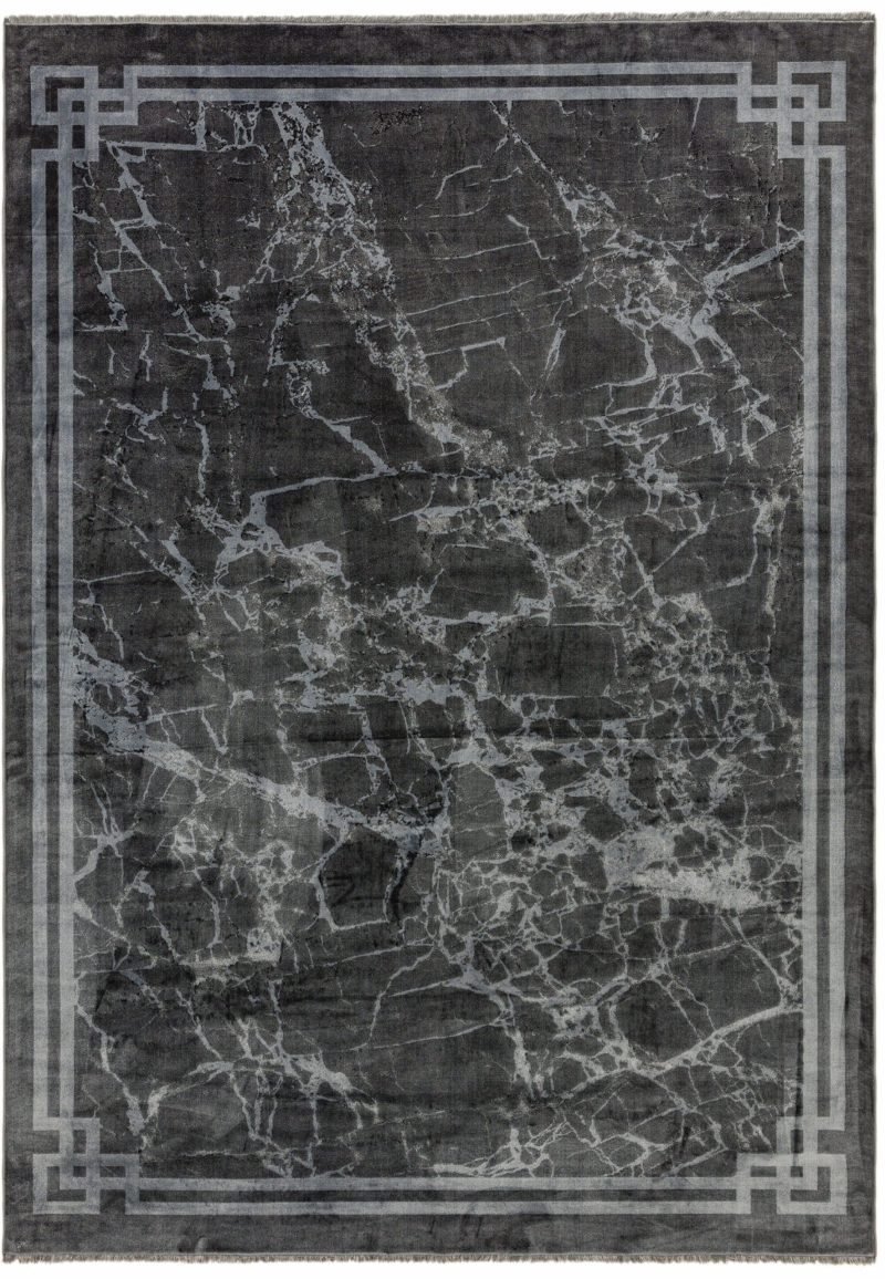 Covor gri modern persan model abstract Zehraya Grey Border 3 mm 200x290 cm ZEHR2002900003 - imagine 2