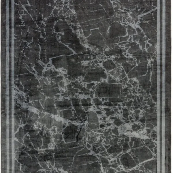 Covor gri modern persan model abstract Zehraya Grey Border 3 mm 120x180 cm ZEHR1201800003