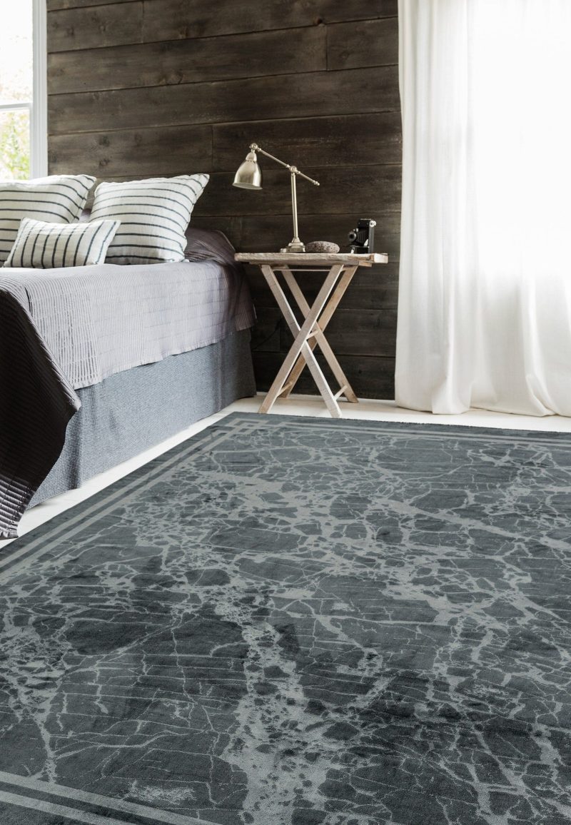 Covor gri modern persan model abstract Zehraya Grey Border 3 mm 200x290 cm ZEHR2002900003 - imagine 3