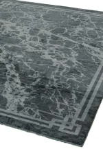 Covor gri modern persan model abstract Zehraya Grey Border 3 mm 160x230 cm ZEHR1602300003