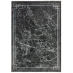Covor gri modern persan model abstract Zehraya Grey Border 3 mm 200×290 cm ZEHR2002900003