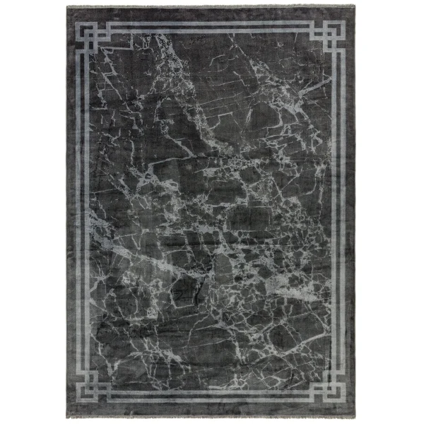 Covor gri modern persan model abstract Zehraya Grey Border 3 mm 200x290 cm ZEHR2002900003