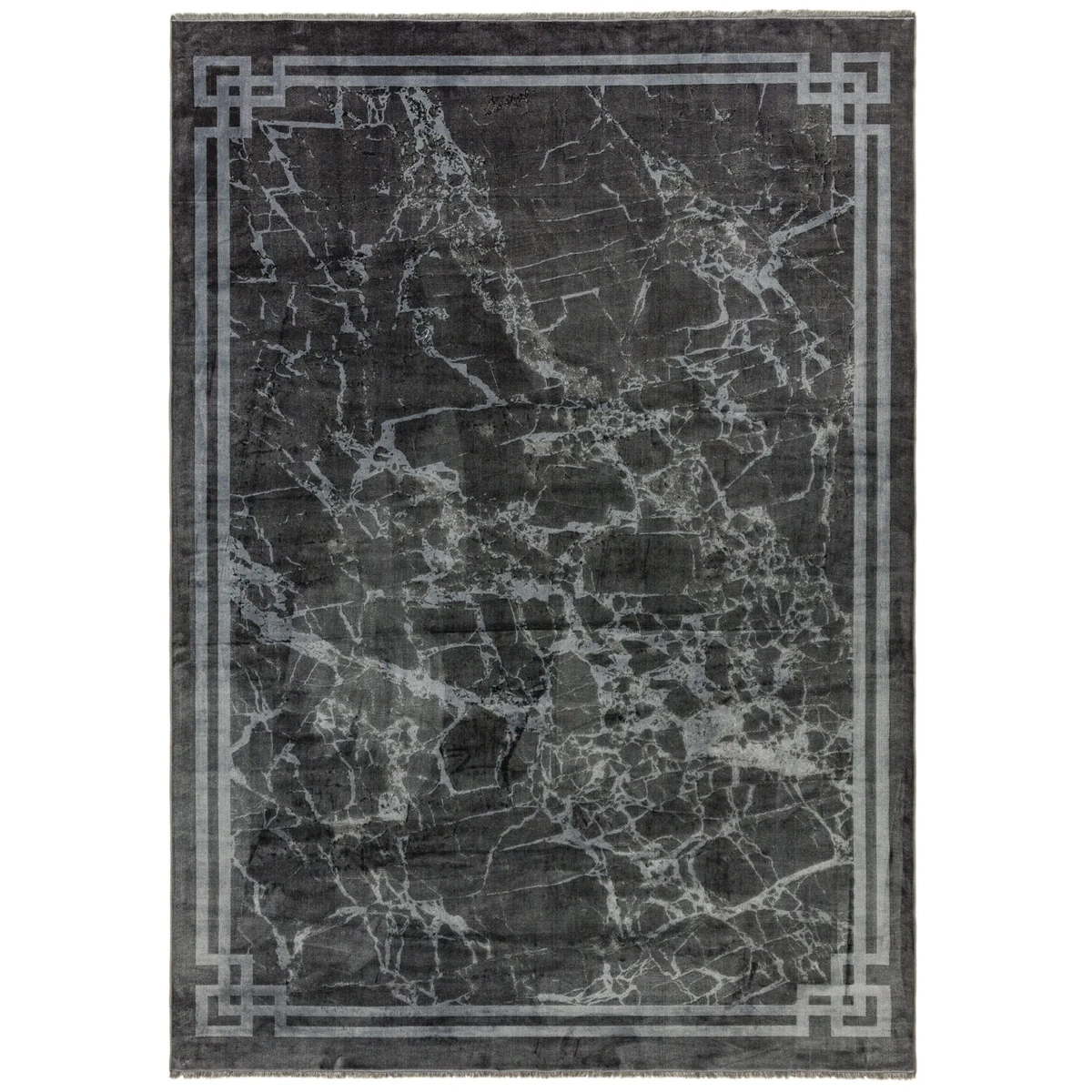 Covor gri modern persan model abstract Zehraya Grey Border 3 mm 200x290 cm ZEHR2002900003