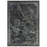 Covor gri modern persan model abstract Zehraya Grey Border 3 mm 120×180 cm ZEHR1201800003