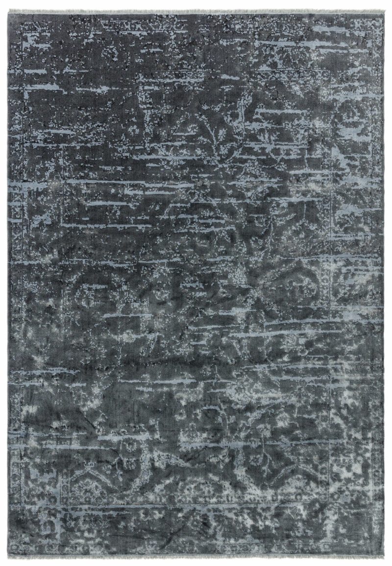 Covor gri modern persan model abstract Zehraya Charcoal Abstract 3 mm 160x230 cm ZEHR1602300007 - imagine 2