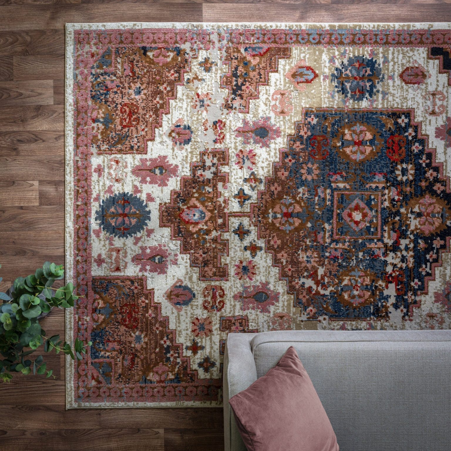 Covor traditional persan model geometric Zola Aras 12 mm 120x170 cm ZOLA1201700003