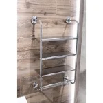 Etajeră baie, metal cromat, 3 rafturi, suport prosoape, 74 cm