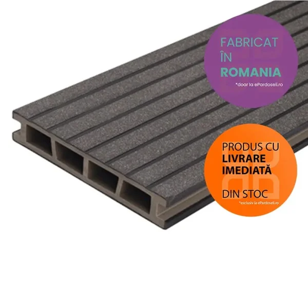Placa pardoseala deck WPC ePadeck Antracit 60% fibra lemnoasa, 2000 x 150 x 25 (mm)