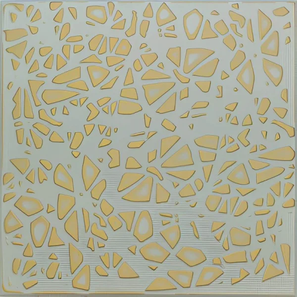 Tavan fals decorativ gri cu auriu, Retro 110 S-Z, 50x50 cm