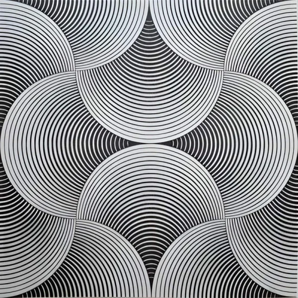 Tavan ornamental iluzie optica, alb cu negru, Trans 2C, 50x50 cm, 30mp/pachet