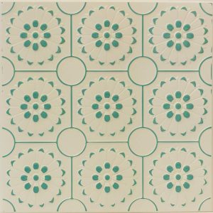 Tavan decorativ polistiren, crem cu verde, Folk 77 Z, 50x50 cm, 28 mp/pachet