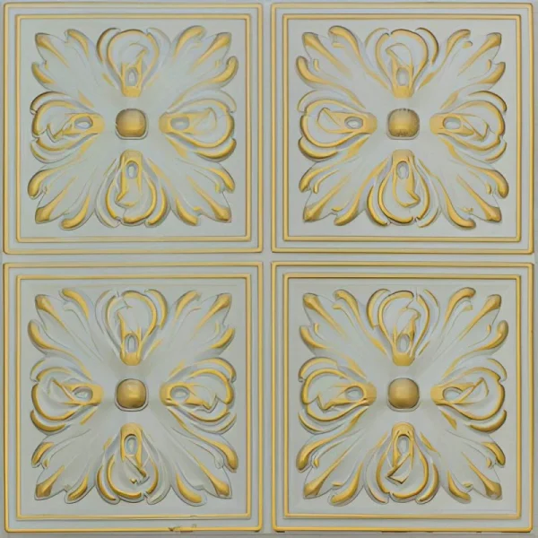 Tavan din polistiren decorativ, gri auriu, 50x50 cm, Retro 05 S-Z, 22 mp/pachet