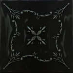 RC S Tavan Fals Decorativ Retro C S Negru cu Argintiu x cm