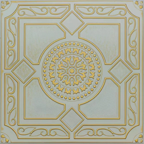 Tavan Fals Decorativ Retro S Z Gri cu Auriu x cm