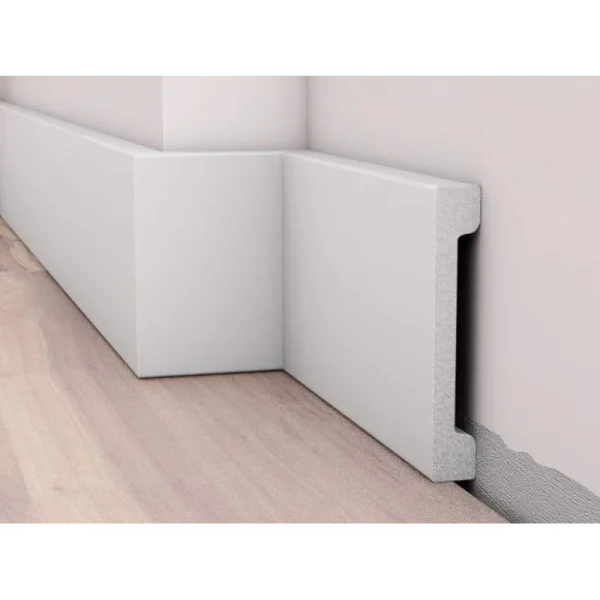Plintă duropolimer DP6, montaj perete, alb, 16 x 99 x 2m, Brau