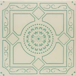 Tavan ornamental polistiren, crem cu verde, Folk 32 Z, 50x50 cm, 26 mp/pachet