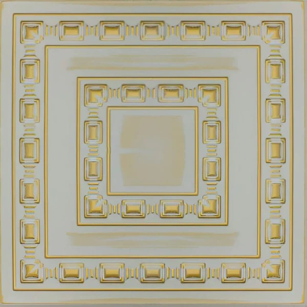 Tavan decorativ, retro, gri auriu, 50x50 cm, Retro 103 s-z