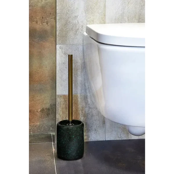 Perie WC, ceramică neagră cu verde, Beso, AWD02191927, AWD Interiors