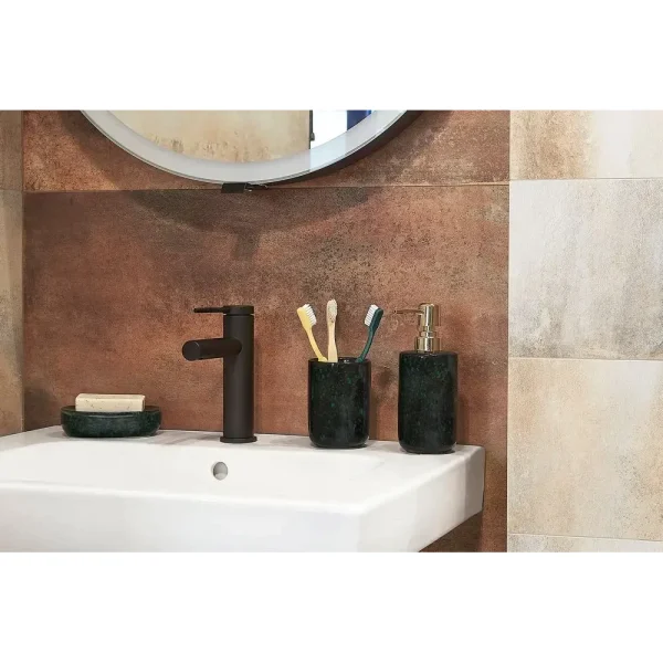 Pahar baie, ceramică negru verde, Beso, AWD02191925, AWD Interiors 300 ml